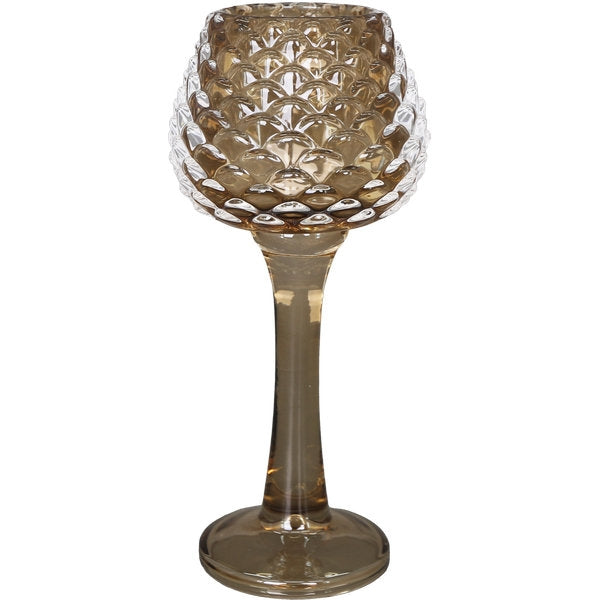 Teelichthalter Verrerie, Glas, 10x10x20,5 cm braun