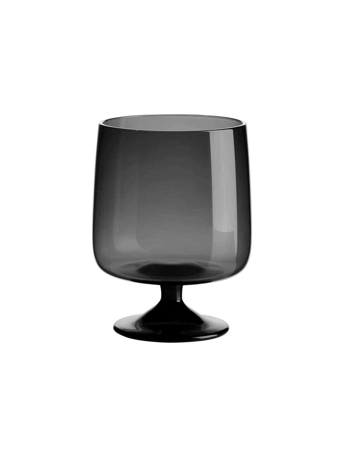 Stielglas grau D. 8 cm, H. 14 cm, 0,2 l