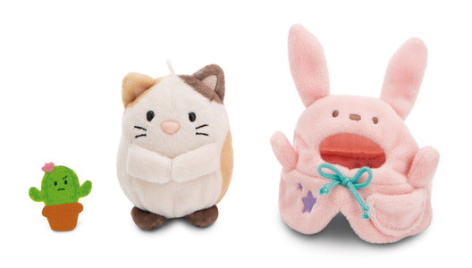 Nici Kuscheltier Set mymochi Katze Angy mit Kaktus u. Hasenkostüm in Geschenkbox