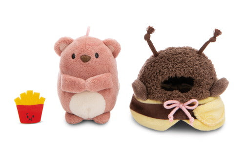 Nici Kuscheltier Set mymochi Bär Nomo mit Pommes u. Bienenkostüm in Geschenkbox