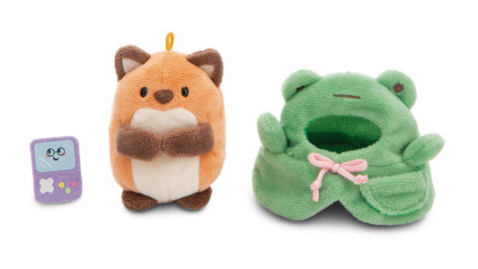 Nici Kuscheltier Set mymochi Fuchs Geeks mit Video Spiel u. Froschkostüm in Geschenkbox