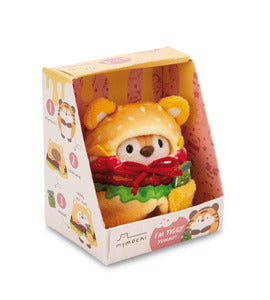Nici Kuscheltier Set Tiger Tiggy mit Gurkenglas u. Hamburgerkostüm in Geschenkbox