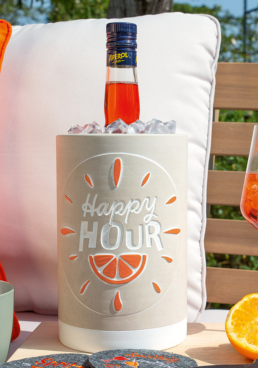 Sekt-/ Weinkühler "Spritztour" Zement grau