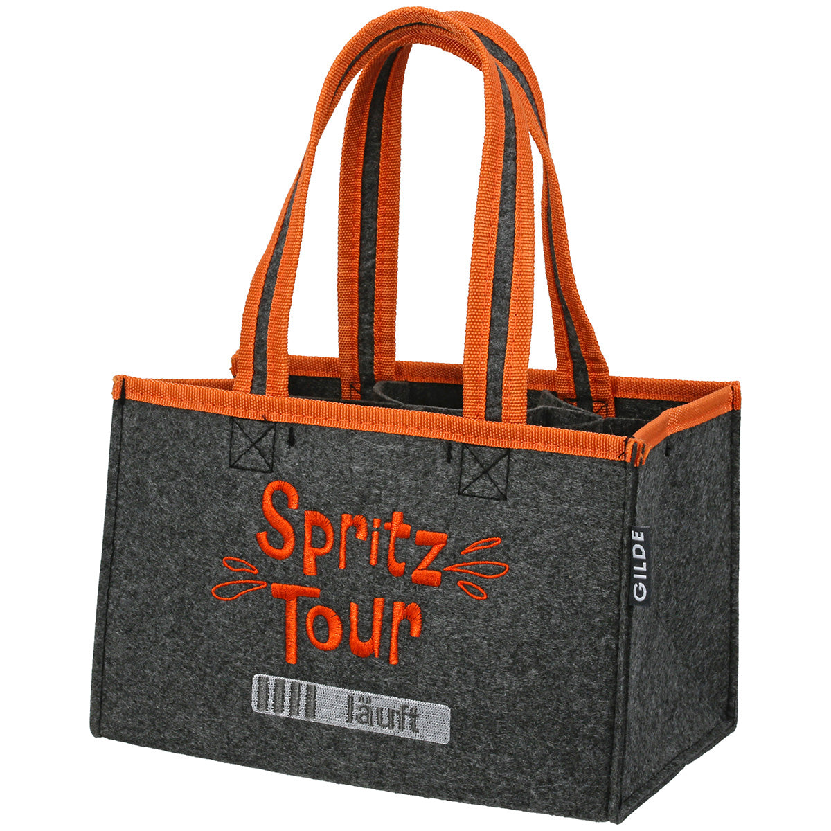 Flaschentasche "Spritztour" dunkelgrau