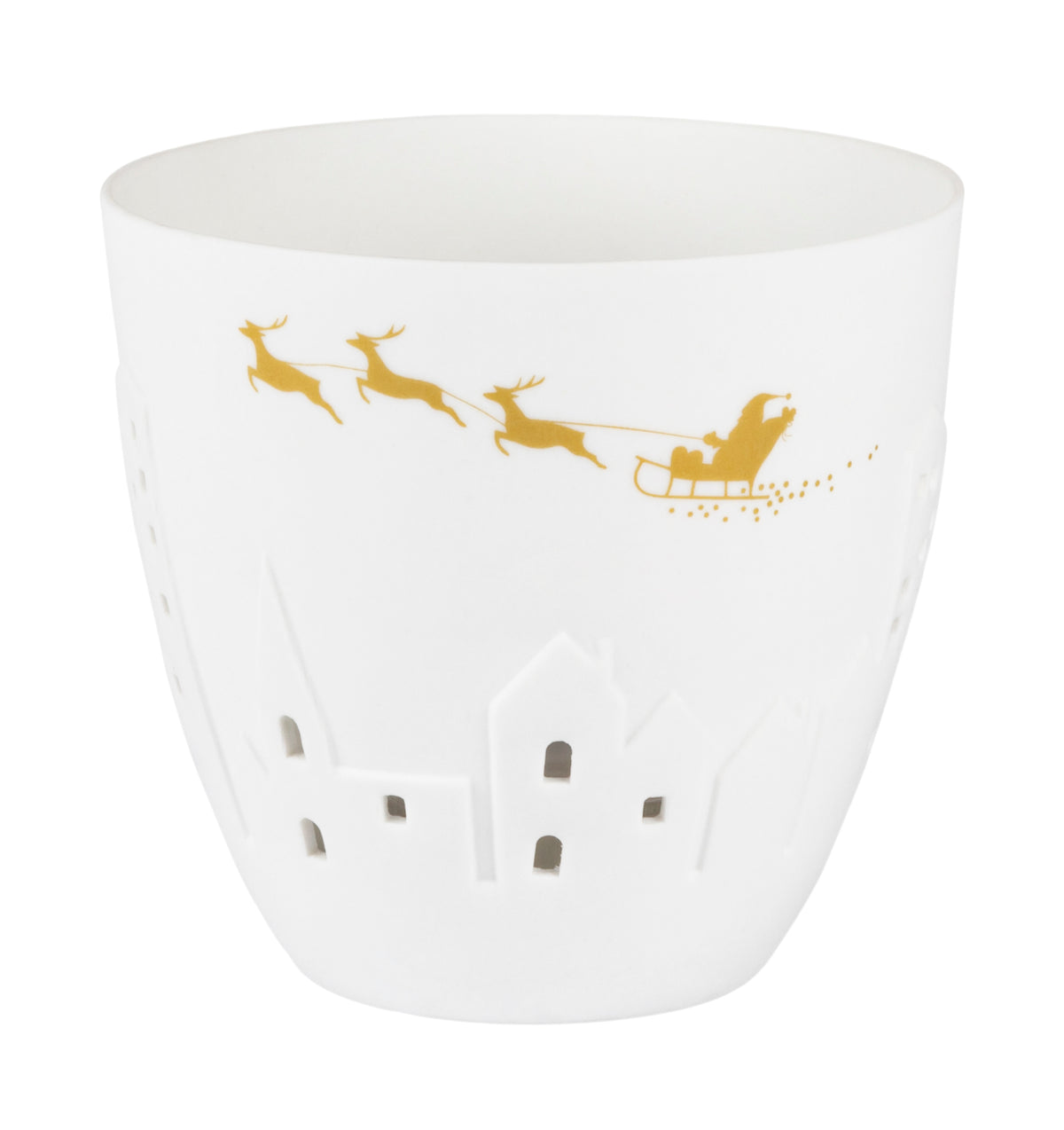 Teelichthalter Poesie Weihnachtsmann  H: ca. 8,9 cm • ø: 9,50 cm