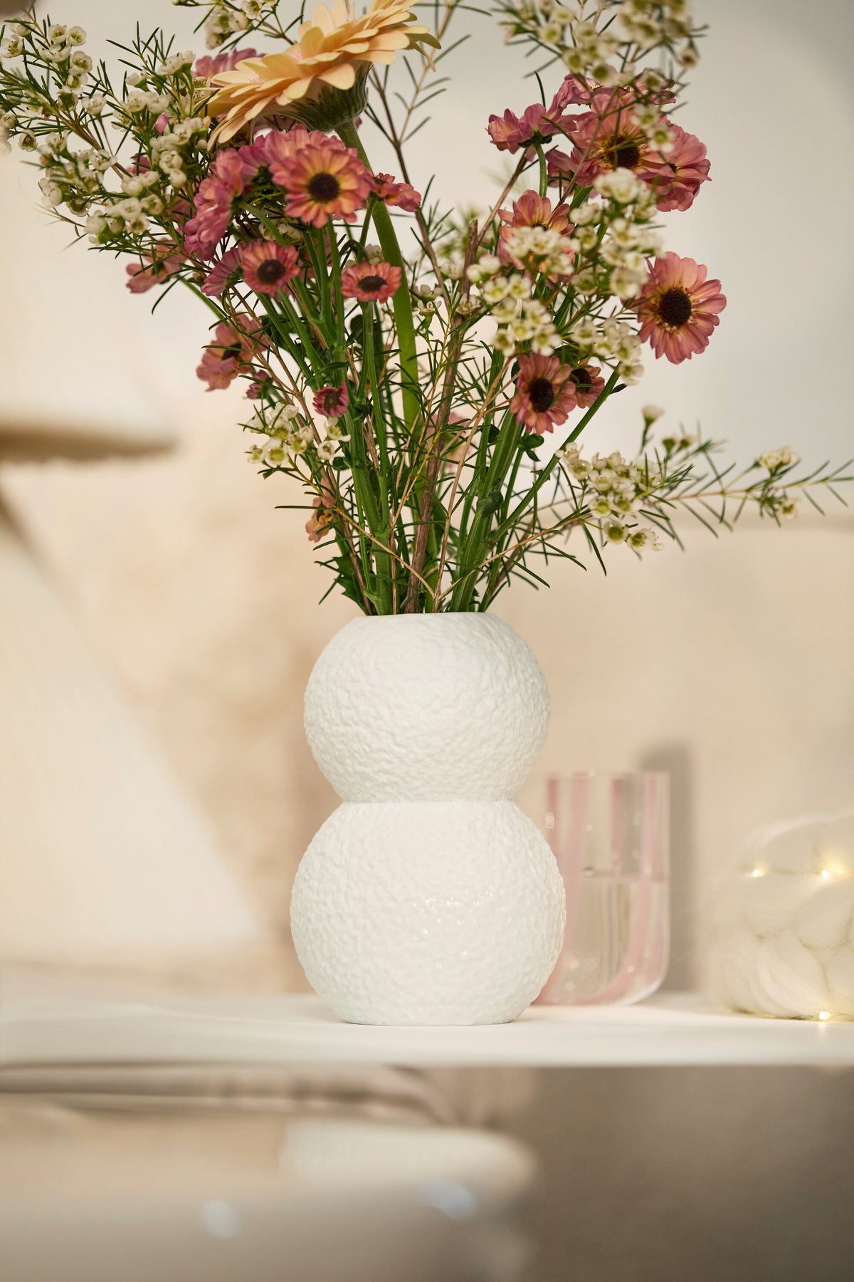 Vase Schneebälle L x B x H: ca. 10 x 8,8 x 14,8 cm