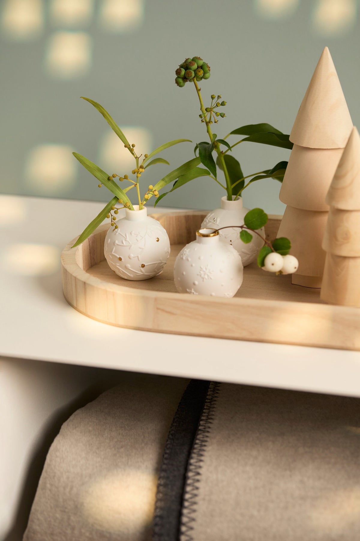 Minivasen Winterkugeln - 3er Set D. 5,5 cm  H 5,9 cm