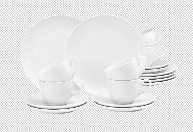 Amina Kaffeeservice weiß 18-teilig