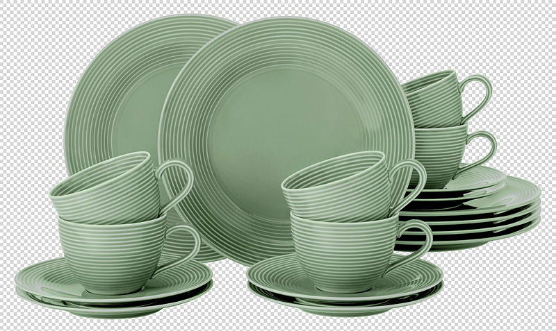 Beat Kaffeeservice Salbeigrün 18-teilig
