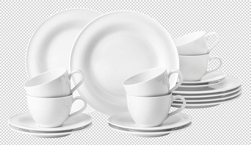 Beat Kaffeeservice weiß 18-teilig