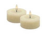LED Teelicht cream 2er Set Echtwachs