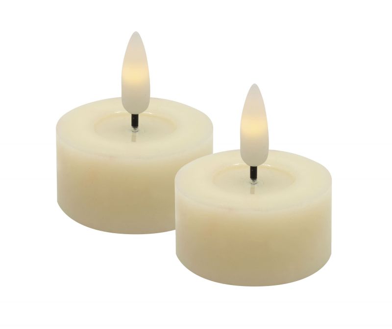 LED Teelicht Set W cream smooth 4,5x2,5