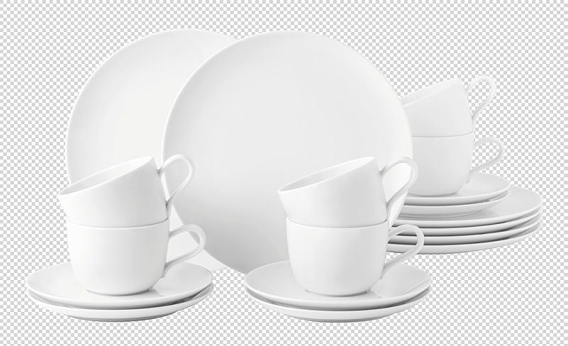 Liberty Kaffeeservice weiß 18-teilig