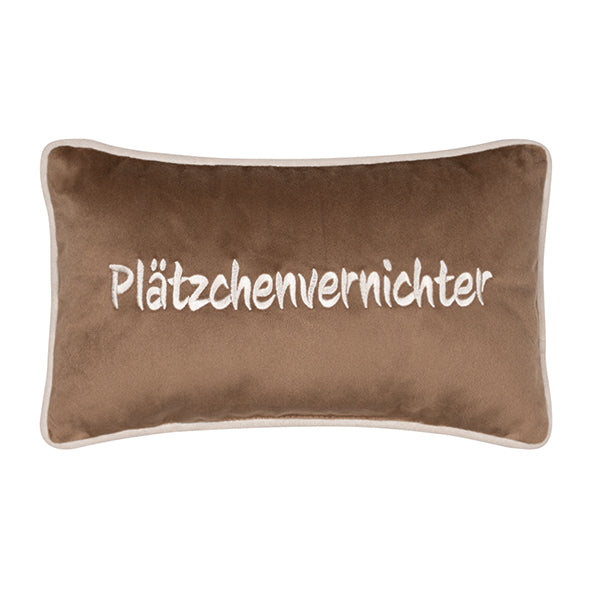 Plätzchenvernichter Kissen light brown 18 x32 cm